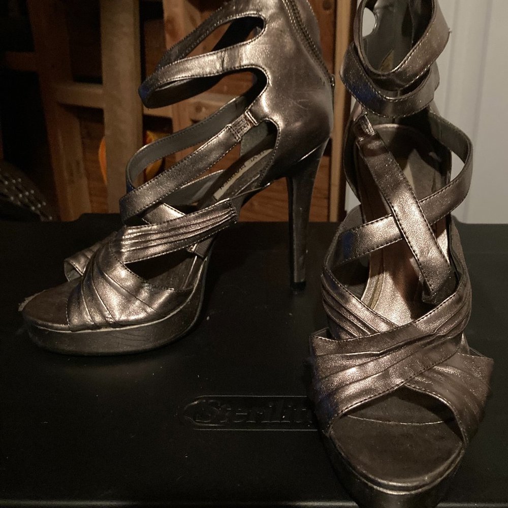 COPY - Steve Madden Silver Strap Heels